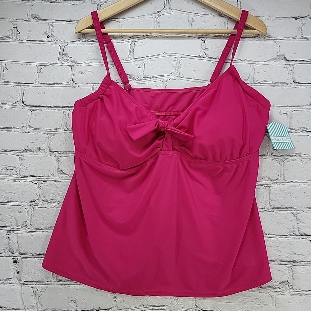 Shore Club Pink Swimsuit Top Womens Sz 20‎ New with Tags